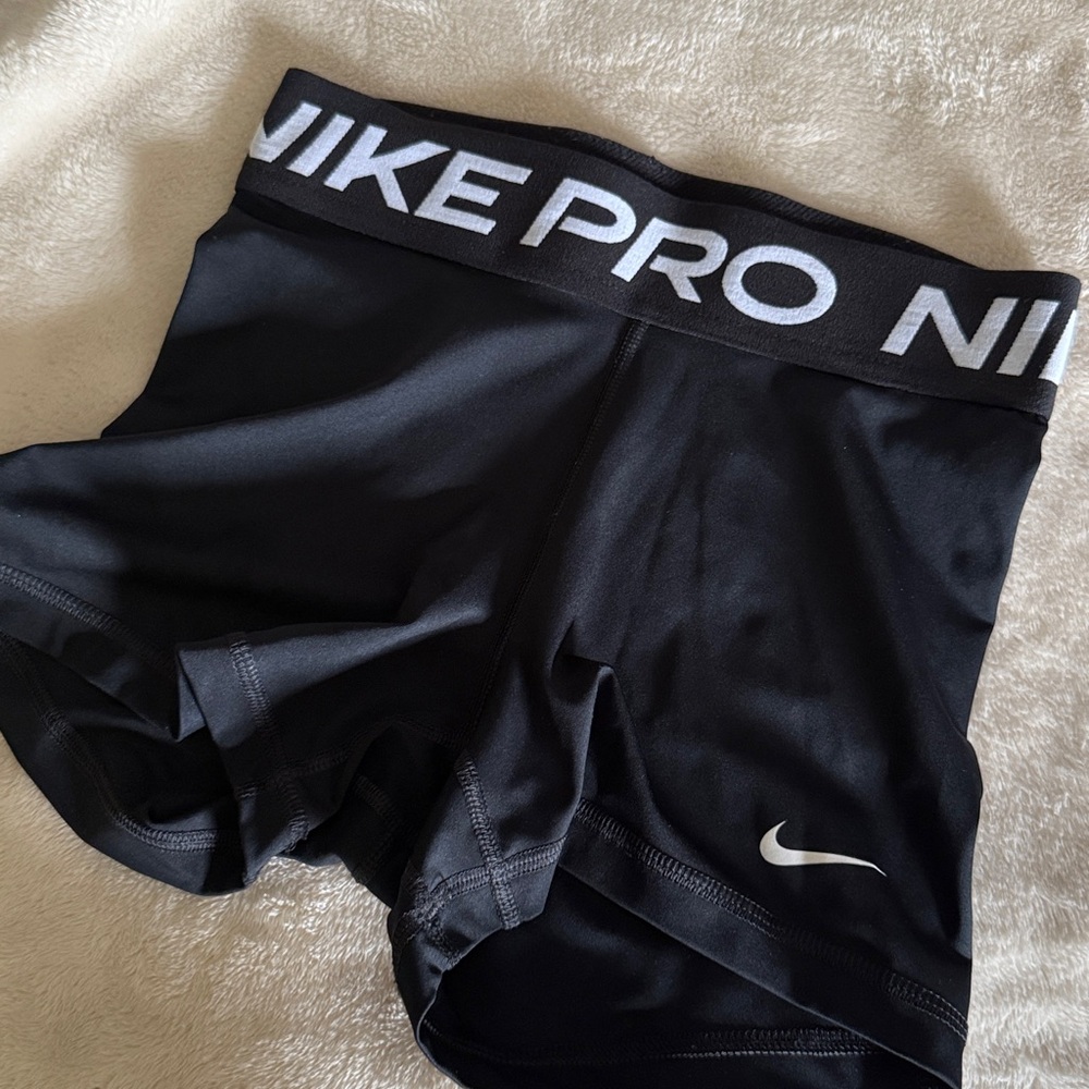 Nike Pro Black Shorts with White Logo